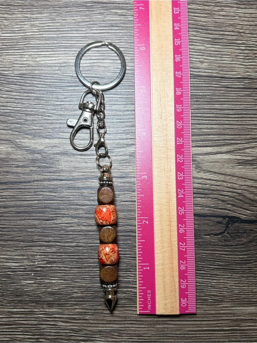 Handmade Beaded Pointed Tip Keychain Self Defense Accessory Bag Charm Gift